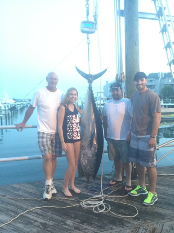 Jim Moors to the left, is about 6'6. Consider this, to  get a bearing on the size of the fish.